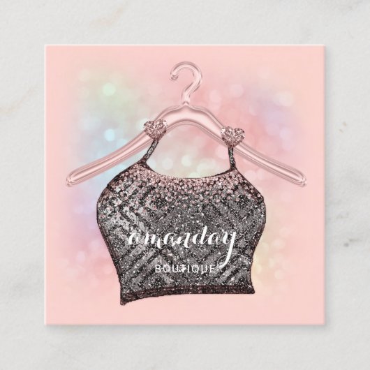 布掛けバラファッションブロガー美しいブロガー スクエア名刺 (正面)