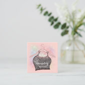 布掛けバラファッションブロガー美しいブロガー スクエア名刺 (スタンド正面)