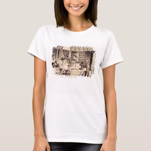 布日本の屋c.1890(手彩色の写真) tシャツ (正面)