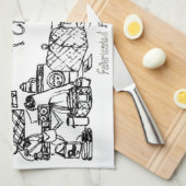 布糸キッチンタオルで縫う キッチンタオル (四つ折り)