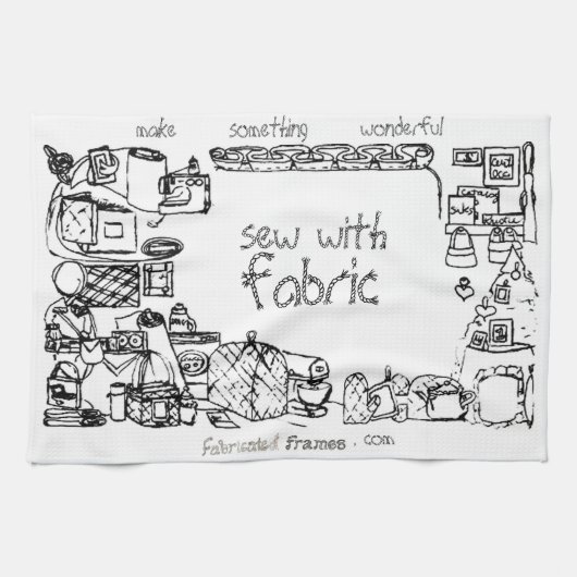 布糸キッチンタオルで縫う キッチンタオル (横)