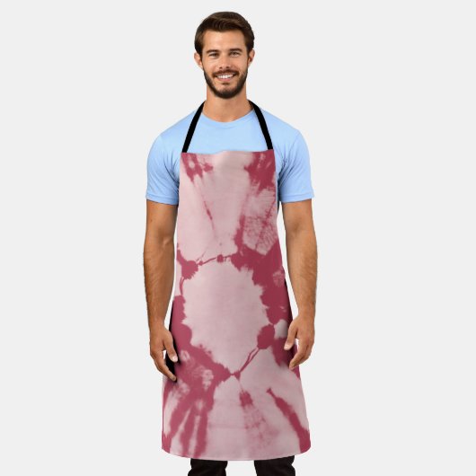 布綿絞り染め模様抽象芸術背景 エプロン (着用した状態)