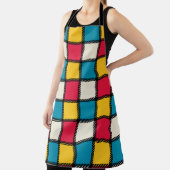 布製カラフルの格子板 エプロン (インサイチュ)