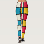 布製カラフルの格子板 レギンス (裏面)