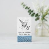 布製ハサミ |シンブルと針 名刺 (スタンド正面)