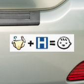 布 + 病院=幸せなベビー バンパーステッカー (車上)