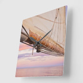 帆およびロープのクローズアップ|メイン、キャムデン スクエア壁時計 (傾斜)