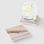 帆およびロープのクローズアップ|メイン、キャムデン ストーンコースター (横)