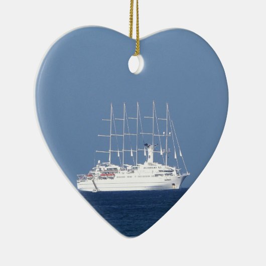 帆が付いている遊航船 セラミックオーナメント (右)