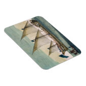 帆で三本マストのガレアスが下りている、オールだ マグネット (右側)