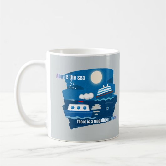 帆と轟音と夢:海の壮大な世界 コーヒーマグカップ (左)