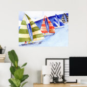 帆のあるおもしろい ポスター (ホームオフィス)