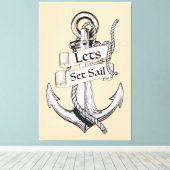 帆のヴィンテージを張航海のる キャンバスプリント (インサイチュ (ウッドフロア))