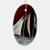 帆の下のボート セラミックオーナメント (右)