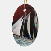 帆の下のボート セラミックオーナメント (左)