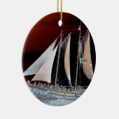 帆の下のボート セラミックオーナメント (右)