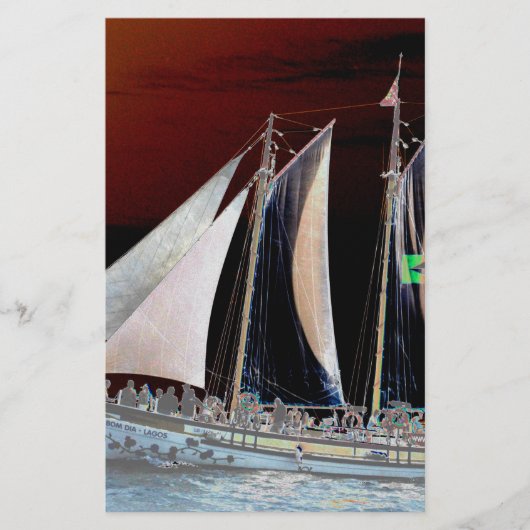 帆の下のボート 便箋 (正面)