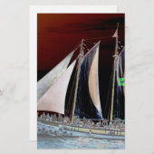 帆の下のボート 便箋 (正面/裏面)