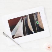 帆の下のボート 長方形シール (封筒)