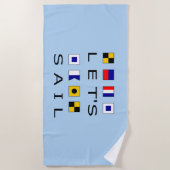 帆の旗カラフル航海のを ビーチタオル (正面)