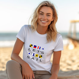 帆の旗カラフル航海のを Tシャツ
