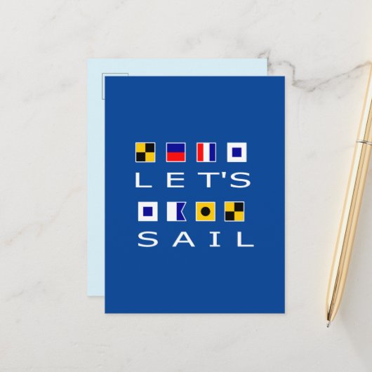 帆は暗い色カラフルで航海の行こう ポストカード (正面/裏面インサイチュ)