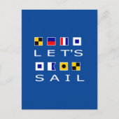 帆は暗い色カラフルで航海の行こう ポストカード (正面)