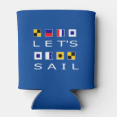 帆は暗い色カラフルで航海の行こう 缶クーラー (裏面)