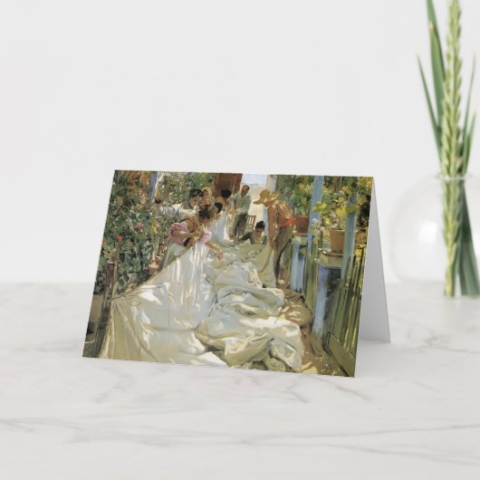 帆を修理するJoaquín Sorolla- カード (正面)