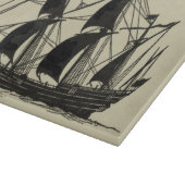 帆を張った船舶のシルエット カッティングボード (角)