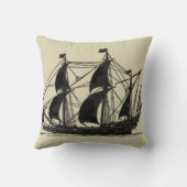帆を張った船舶のシルエット クッション (裏面)