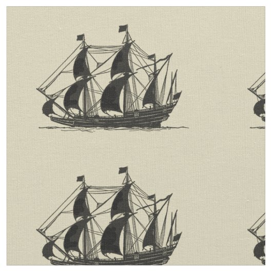 帆を張った船舶のシルエット ファブリック (クローズアップ)