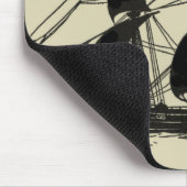 帆を張った船舶のシルエット マウスパッド (コーナー)