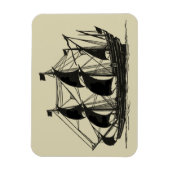 帆を張った船舶のシルエット マグネット (縦)