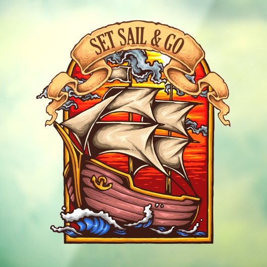 帆を張って帆船の芸術を行航海のう ウィンドウサイン (シート3)