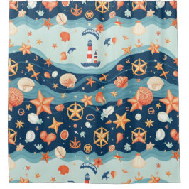 帆シャワ遠くにー航海のカーテン シャワーカーテン