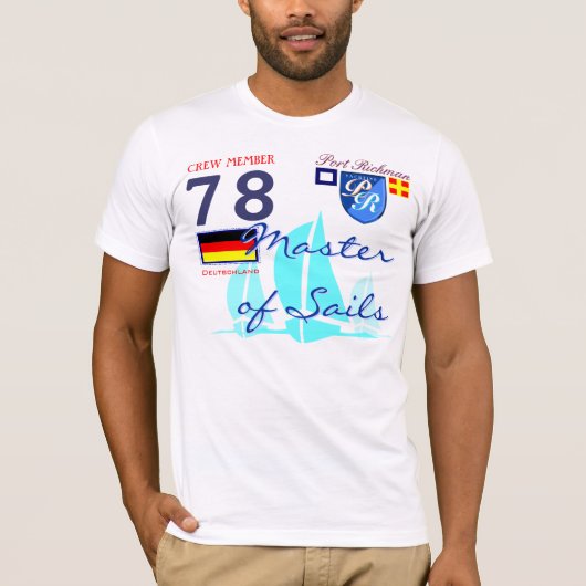 帆ドイツ人の旗の港のRichmanの航海長 Tシャツ (正面)