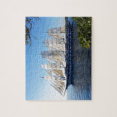 帆ボートのスクーナー船のヨット ジグソーパズル (縦)