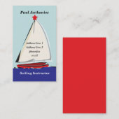 帆ボートのプロフィールカード 名刺 (正面/裏面)