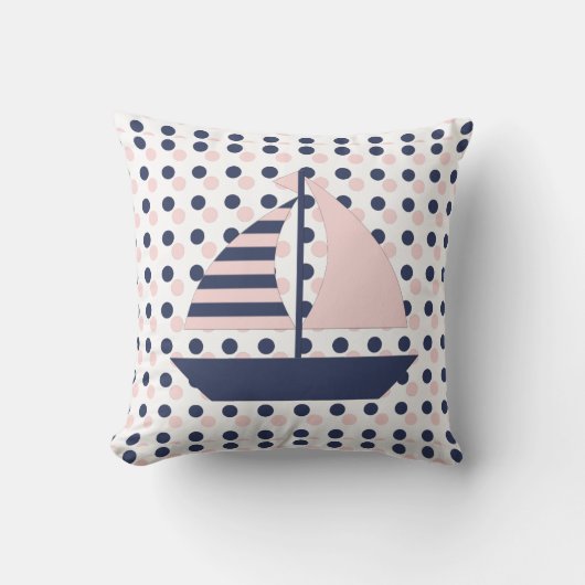 帆ボートの枕 クッション (正面)