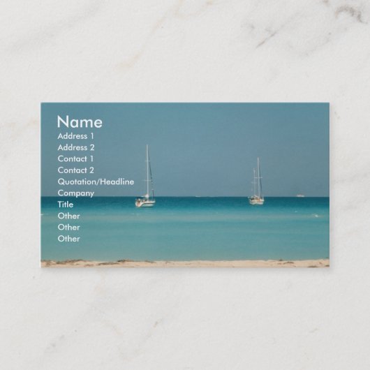 帆ボートの海のSanibelの島のフロリダカード写真 名刺 (正面)