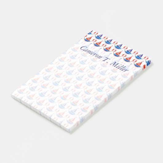 帆ボートパターン|はあなたの名前を加えます ポストイット (アングル)