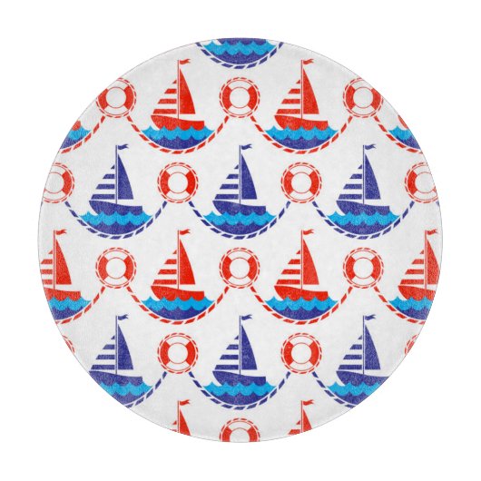 帆ボートパターン カッティングボード (正面)