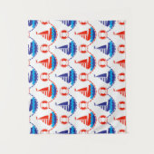 帆ボートパターン タペストリー (正面)