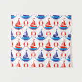 帆ボートパターン タペストリー (正面(横))