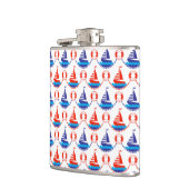 帆ボートパターン フラスク (左)