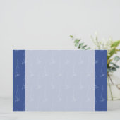 帆ボートパターン。 濃紺。 便箋 (スタンド正面)