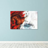 帆布に包まれた空馬 キャンバスプリント (インサイチュ (ウッドフロア))