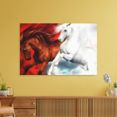 帆布に包まれた空馬 キャンバスプリント (インサイチュ (リビング))