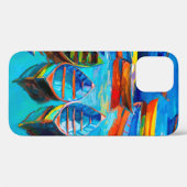 帆布に船と海を油絵で描く。夕焼け Case-Mate iPhoneケース (裏面 (横))